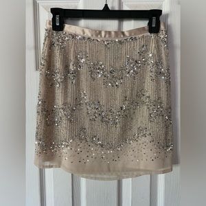 H&M Sequined Mini Skirt. Cream. Size 4